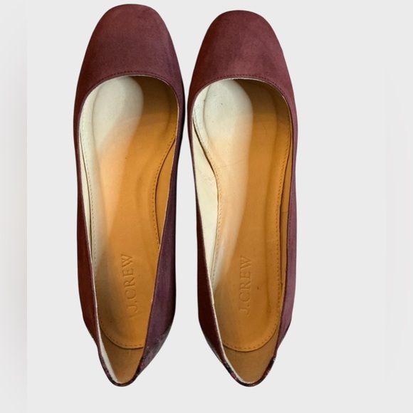 J.Crew Evelyn Croc Embossed Block Heel Suede Pumps - Picture 7 of 9